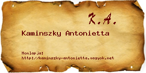 Kaminszky Antonietta névjegykártya